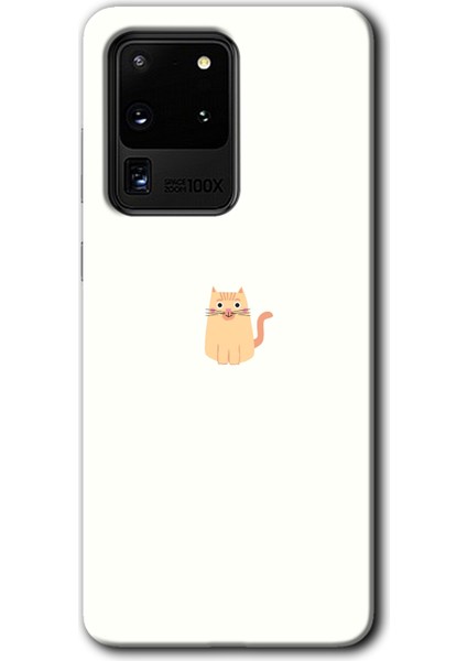 Samsung Galaxy S20 Ultra Kılıf Hd Desen Baskılı Arka Kapak - Cat Minimalism