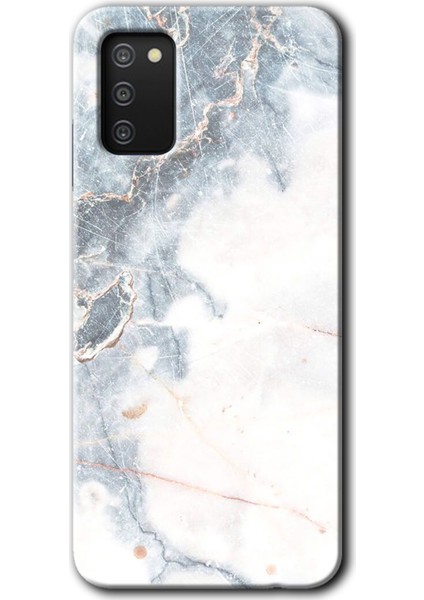 Samsung Galaxy A03S Kılıf Hd Desen Baskılı Arka Kapak - White Marble