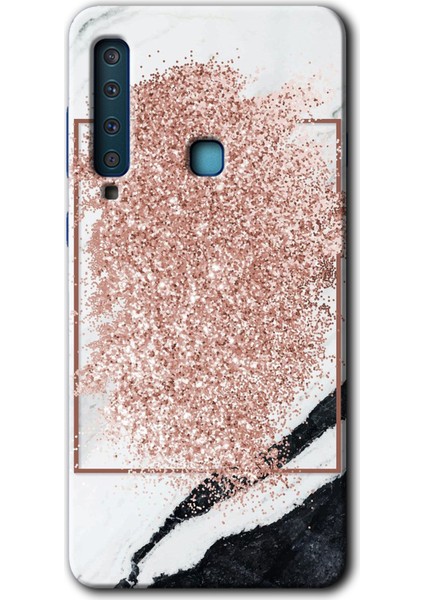 Samsung Galaxy A9 2018 Kılıf Hd Desen Baskılı Arka Kapak - Simli Mermer