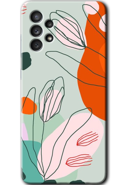 Samsung Galaxy A33 Kılıf Hd Desen Baskılı Arka Kapak - Vektör Çiçekler