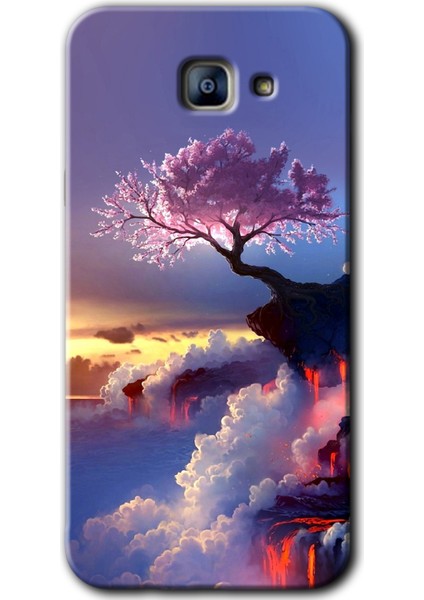Samsung Galaxy A8 2016 Kılıf Hd Desen Baskılı Arka Kapak - Wash Red Wall