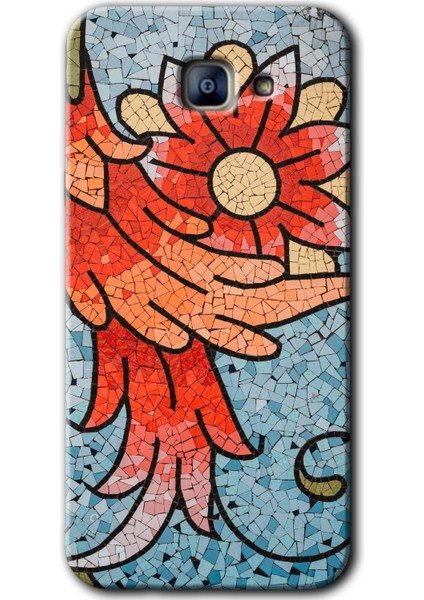 Samsung Galaxy A8 2016 Kılıf Hd Desen Baskılı Arka Kapak - Mozaik Çiçek