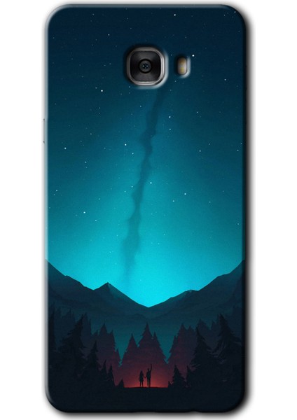 Samsung Galaxy C9 Pro Kılıf Hd Desen Baskılı Arka Kapak - Night Fores Mount