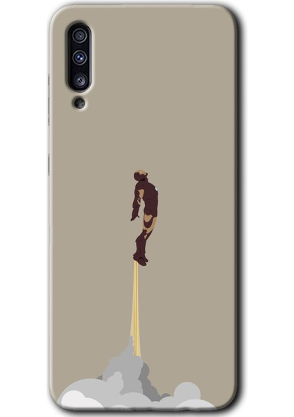 Samsung Galaxy A70 Kılıf Hd Desen Baskılı Arka Kapak - Ironman-Airport