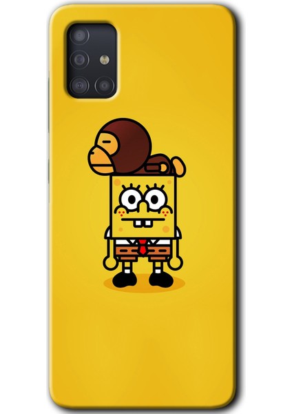 Samsung Galaxy A51 Kılıf Hd Desen Baskılı Arka Kapak - Sünger Bob