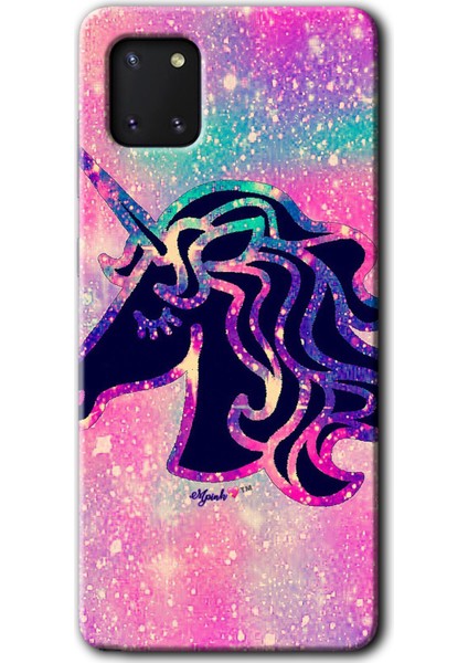 Samsung Galaxy A81 Kılıf Hd Desen Baskılı Arka Kapak - Unicorn Kristal