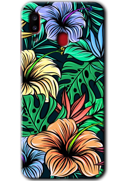 Samsung Galaxy A30 Kılıf Hd Desen Baskılı Arka Kapak - Hibiscus Flowers