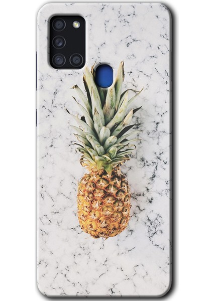 Samsung Galaxy A21S Kılıf Hd Desen Baskılı Arka Kapak - Ananas