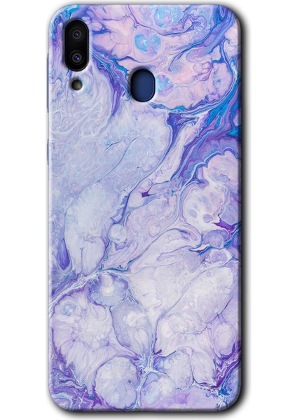 Samsung Galaxy M10S Kılıf Hd Desen Baskılı Arka Kapak - Spots Lilac
