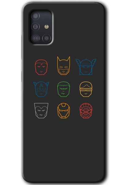 Samsung Galaxy A51 Kılıf Hd Desen Baskılı Arka Kapak - Avengers Minimalism