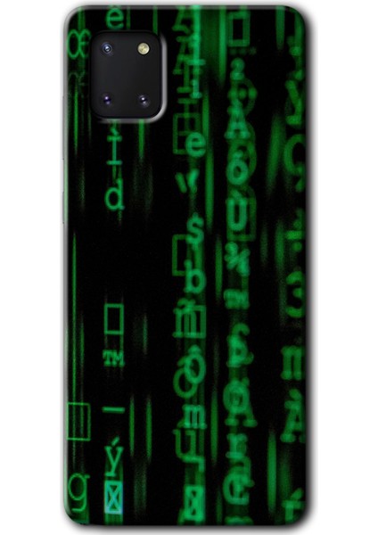 Samsung Galaxy A81 Kılıf Hd Desen Baskılı Arka Kapak - Matrix