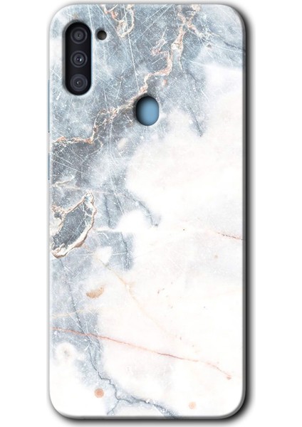 Samsung Galaxy M11 Kılıf Hd Desen Baskılı Arka Kapak - White Marble
