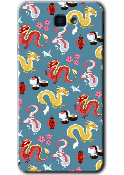 Samsung Galaxy J7 Prime Kılıf Hd Desen Baskılı Arka Kapak - Funky Dragon
