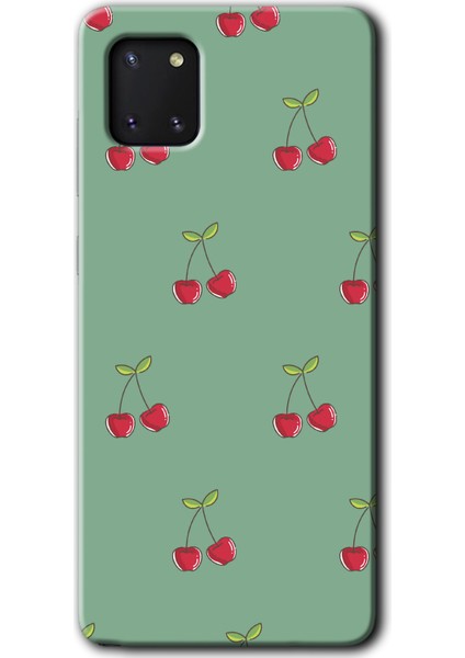 Samsung Galaxy A81 Kılıf Hd Desen Baskılı Arka Kapak - Kiraz Berry