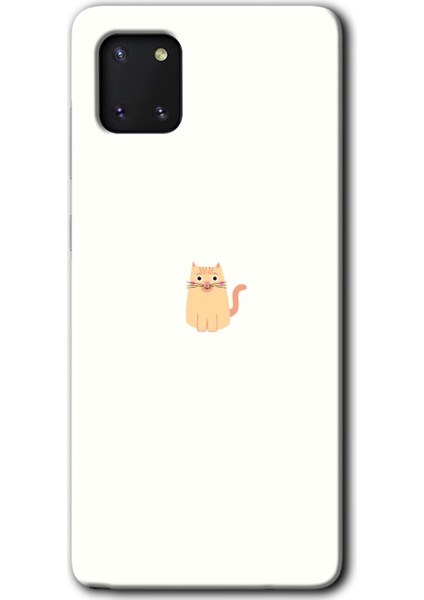 Samsung Galaxy A81 Kılıf Hd Desen Baskılı Arka Kapak - Cat Minimalism