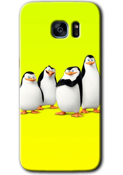 Samsung Galaxy S7 Edge Kılıf Hd Desen Baskılı Arka Kapak - Penguenler