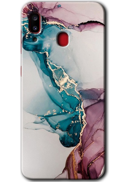 Samsung Galaxy A30 Kılıf Hd Desen Baskılı Arka Kapak - Liquid Mermer