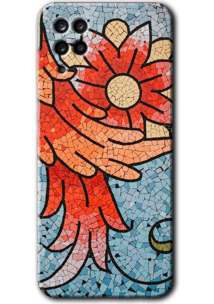 Samsung Galaxy A01 Core Kılıf Hd Desen Baskılı Arka Kapak - Mozaik Çiçek