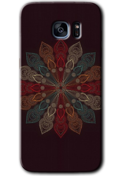 Samsung Galaxy S7 Edge Kılıf Hd Desen Baskılı Arka Kapak - Mandala Flower Wal