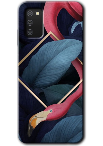 Samsung Galaxy A03S Kılıf Hd Desen Baskılı Arka Kapak - Flamingo Yaprak