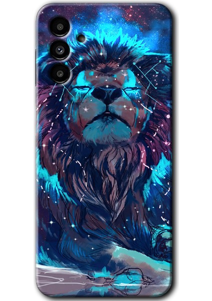 Samsung Galaxy A13 5g Kılıf Hd Desen Baskılı Arka Kapak - Neon Aslan