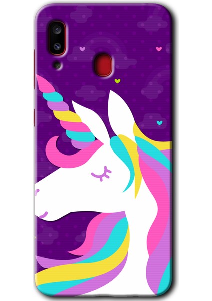 Samsung Galaxy A30 Kılıf Hd Desen Baskılı Arka Kapak - Unicorn Sleep