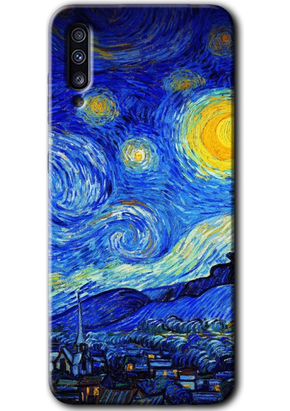 Samsung Galaxy A50 Kılıf Hd Desen Baskılı Arka Kapak - Starry Night