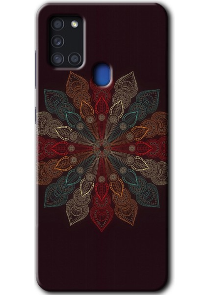 Samsung Galaxy A21S Kılıf Hd Desen Baskılı Arka Kapak - Mandala Flower Wal