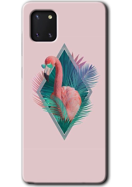 Samsung Galaxy A81 Kılıf Hd Desen Baskılı Arka Kapak - Flamingo