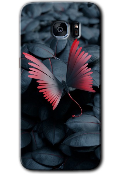 Samsung Galaxy S7 Edge Kılıf Hd Desen Baskılı Arka Kapak - Dark Butterfly