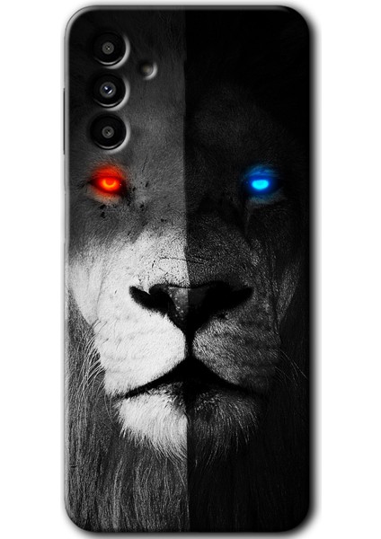 Samsung Galaxy A13 5g Kılıf Hd Desen Baskılı Arka Kapak - Fire And Ice Lion
