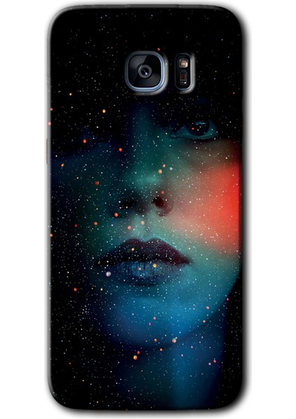 Samsung Galaxy S7 Edge Kılıf Hd Desen Baskılı Arka Kapak - Karanlık Kadın