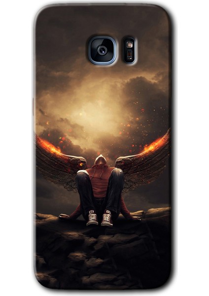 Samsung Galaxy S7 Edge Kılıf Hd Desen Baskılı Arka Kapak - Wings Of Power