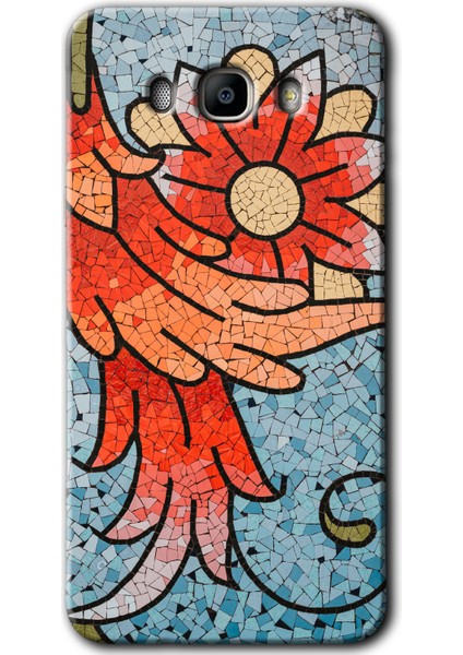 Samsung Galaxy J7 2016 Kılıf Hd Desen Baskılı Arka Kapak - Mozaik Çiçek