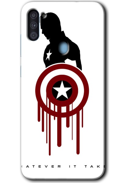 Samsung Galaxy M11 Kılıf Hd Desen Baskılı Arka Kapak - Captain Amerika