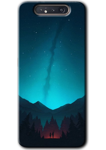 Samsung Galaxy A80 Kılıf Hd Desen Baskılı Arka Kapak - Night Fores Mount