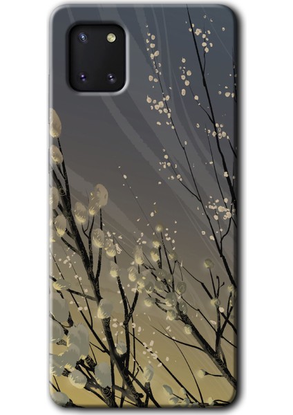Samsung Galaxy A81 Kılıf Hd Desen Baskılı Arka Kapak - Branches Flowers