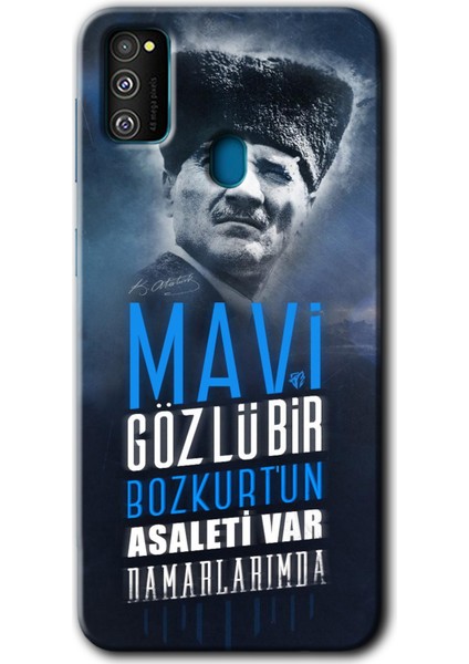 Samsung Galaxy M21 Kılıf Hd Desen Baskılı Arka Kapak - Bozkurt Atatürk