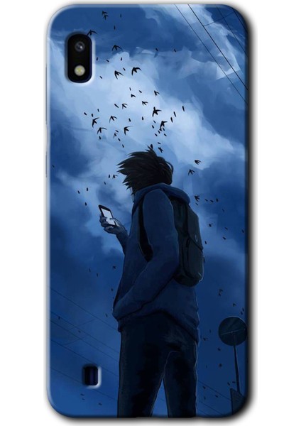 Samsung Galaxy A10 Kılıf Hd Desen Baskılı Arka Kapak - Sonbahar Yalnızlığı