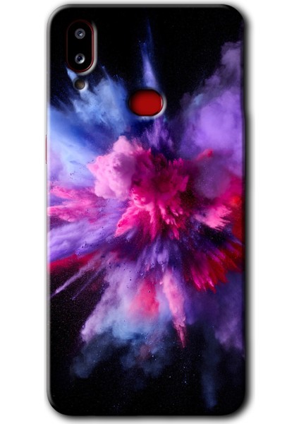 Samsung Galaxy A10S Kılıf Hd Desen Baskılı Arka Kapak - Color Splash Purple