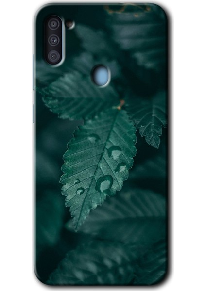 Samsung Galaxy A11 Kılıf Hd Desen Baskılı Arka Kapak - Yağmurlu Yaprak
