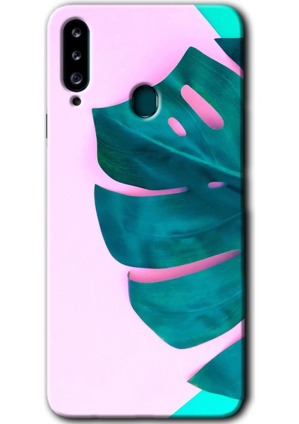 Samsung Galaxy A20S Kılıf Hd Desen Baskılı Arka Kapak - 3D Yaprak