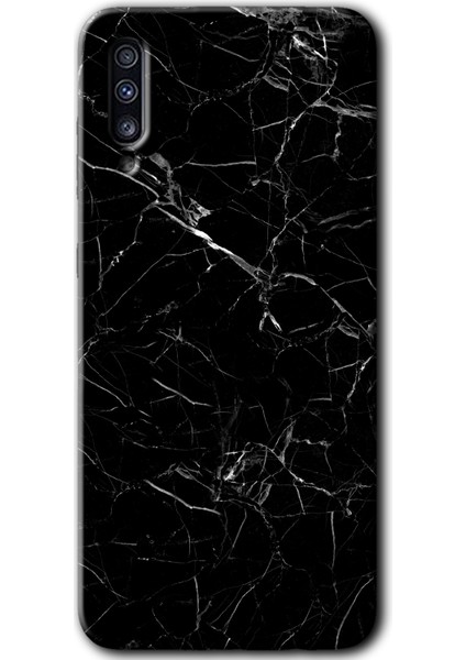 Samsung Galaxy A50 Kılıf Hd Desen Baskılı Arka Kapak - Siyah Mermer