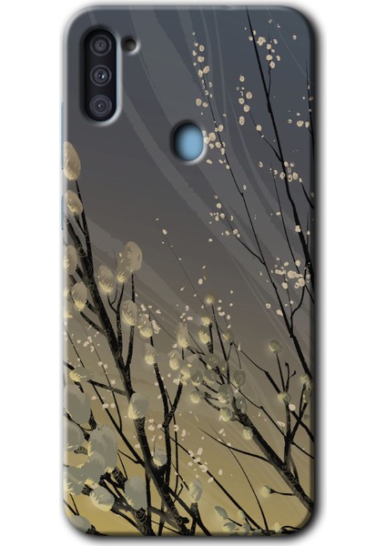Samsung Galaxy M11 Kılıf Hd Desen Baskılı Arka Kapak - Branches Flowers