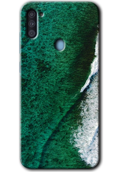 Samsung Galaxy M11 Kılıf Hd Desen Baskılı Arka Kapak - Yeşil Okyanus