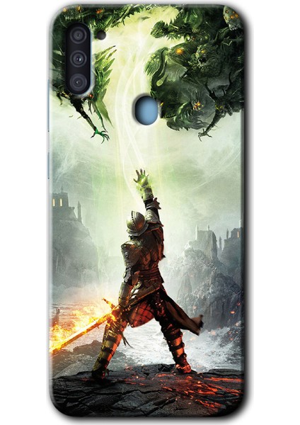 Samsung Galaxy A11 Kılıf Hd Desen Baskılı Arka Kapak - Dragon Hunter