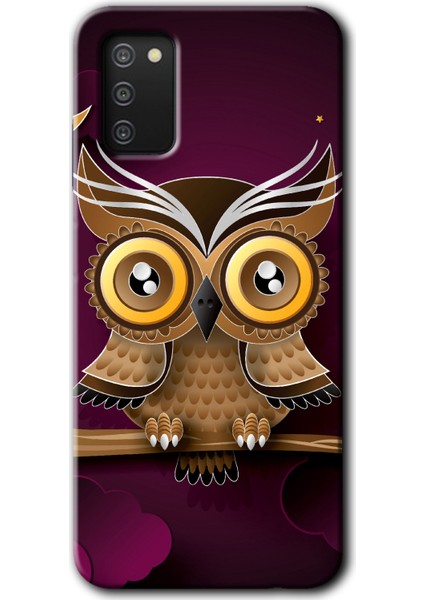 Samsung Galaxy A03S Kılıf Hd Desen Baskılı Arka Kapak - Owl Bird Branch