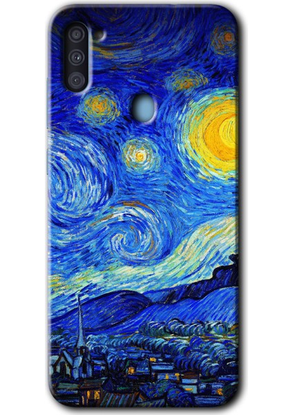 Samsung Galaxy A11 Kılıf Hd Desen Baskılı Arka Kapak - Starry Night