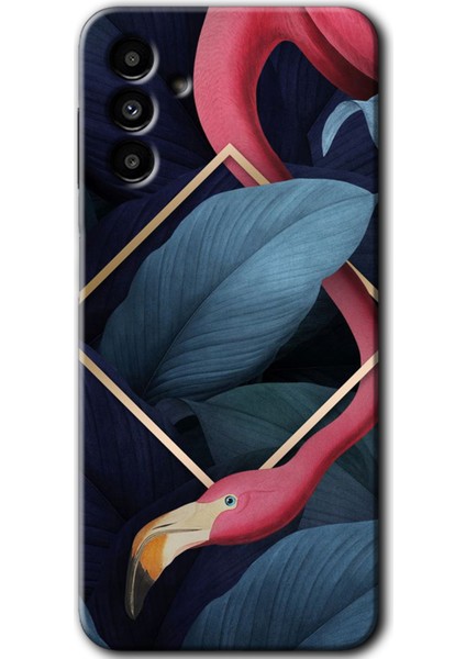 Samsung Galaxy A13 5g Kılıf Hd Desen Baskılı Arka Kapak - Flamingo Yaprak