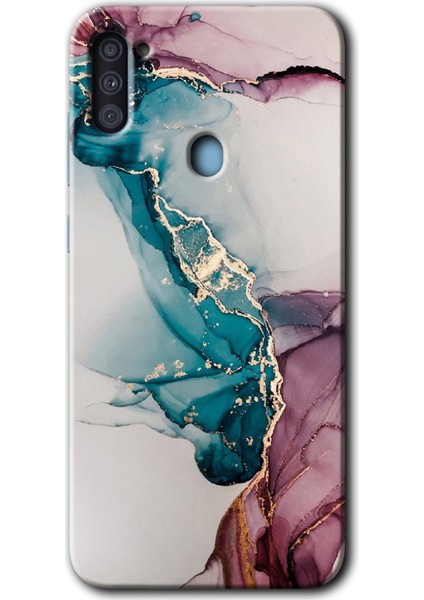 Samsung Galaxy A11 Kılıf Hd Desen Baskılı Arka Kapak - Liquid Mermer